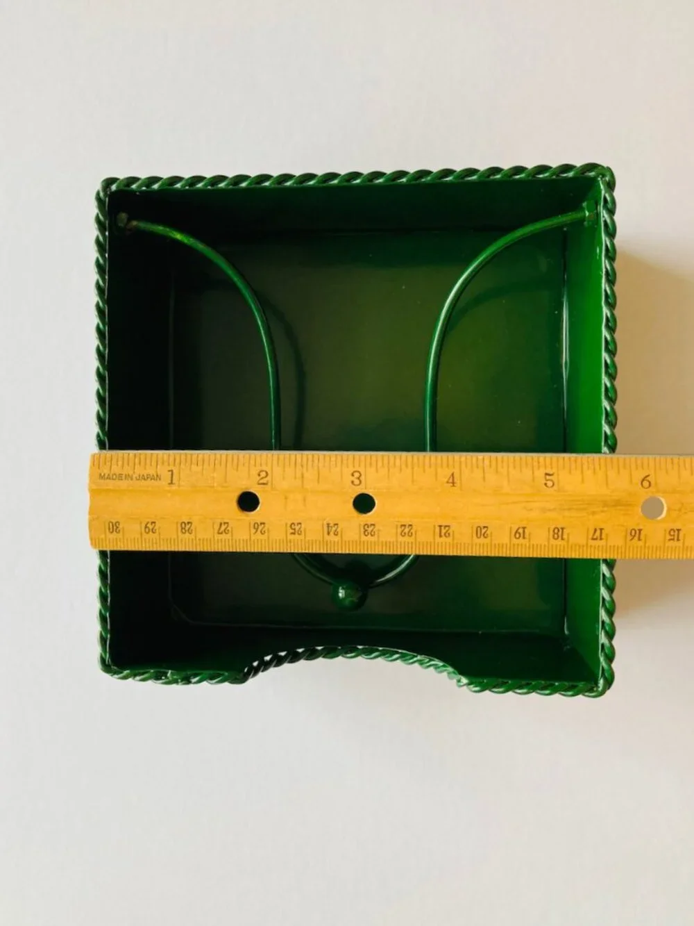 NWT Michel Design Works Cocktail Napkin Holder Green Metal with Keeper 5.5